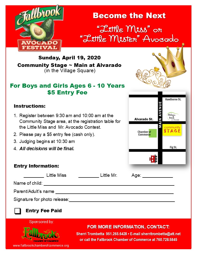 Contests - Fallbrook Chamber of Commerce - LittleMissMrAvo_Contest_flyer