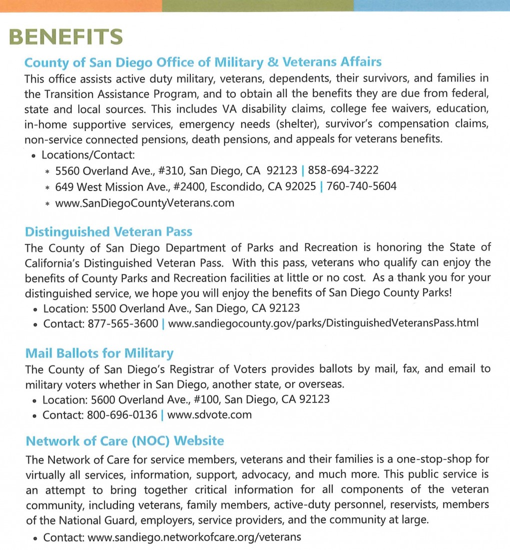 Military & Veterans Resources - Fallbrook Chamber of Commerce - Benefits_pg1