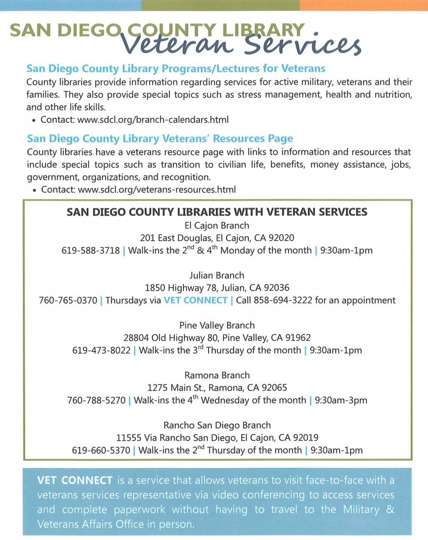 Military & Veterans Resources - Fallbrook Chamber of Commerce - LibraryVet_Svcs