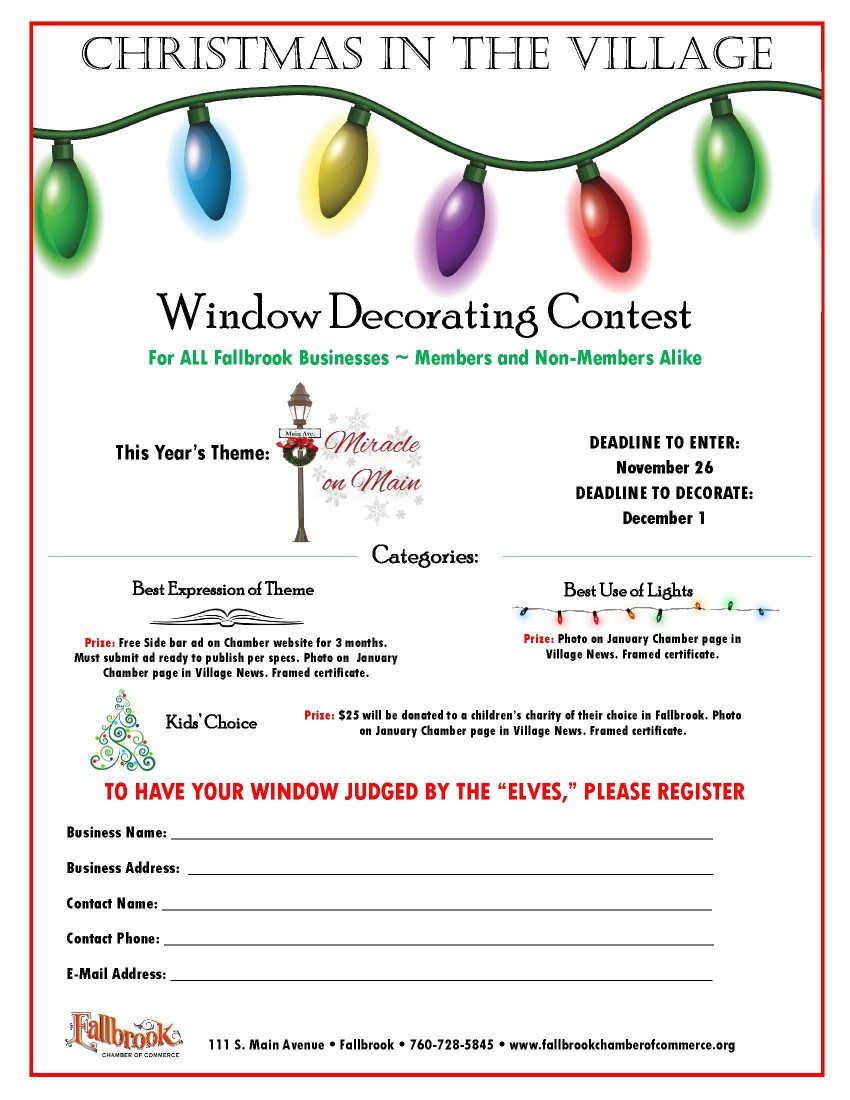 Christmas in the Village - Fallbrook Chamber of Commerce - Window_Decorating_Contest_2021